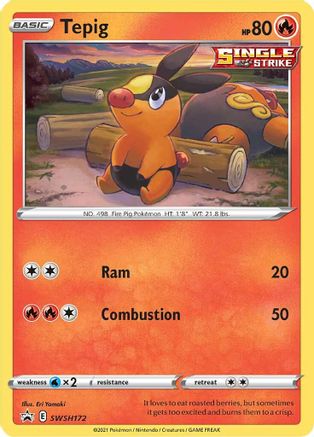 Tepig SWSH172/307 - SWSH Sword & Shield Promo Cards Holofoil - for just $0.16! 
