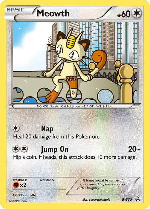 Meowth (BW35) (Cosmos Holo) [Black & White: Black Star Promos] - for just $0.10! 
