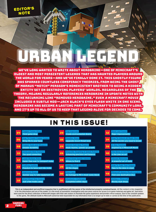 Minecraft - The Ultimate Guide: Enhance Your Gameplay Experience, Mob Leashing Tricks, Happy Ghast Evolution, Copper Creations, Dragon Training Secrets, Unlock Every Movie Discs, Posters & More! - for just $12.99! 