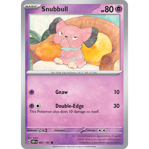 Snubbull (087/197) [Scarlet & Violet: Obsidian Flames] - Just $0.05! Shop now at Retro Gaming of Denver