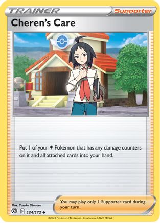 Cheren's Care 134/172 - SWSH09 Brilliant Stars Reverse Holofoil - for just $0.08! 