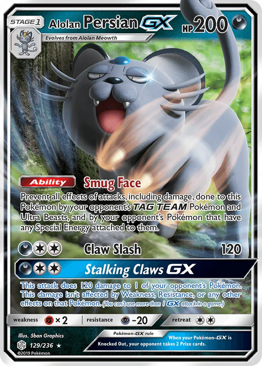 Alolan Persian GX (129/236) [Sun & Moon: Cosmic Eclipse] - for just $1! 