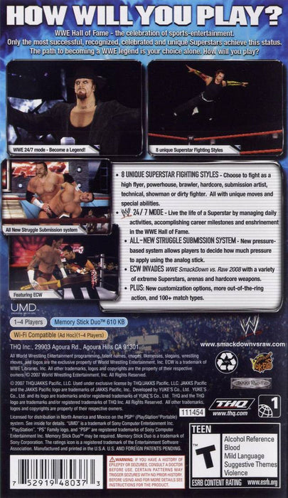 WWE SmackDown vs. Raw 2008 [Greatest Hits] – PlayStation Portable (PSP) - for just $14.99! 