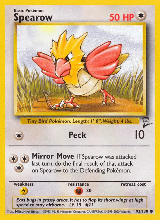 Spearow (92/130) [Base Set 2] - for just $0.30! 