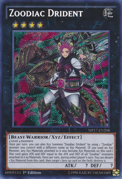 Zoodiac Drident [MP17-EN208] Secret Rare - for just $0.30! 