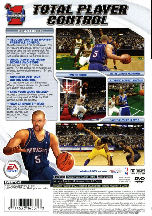 NBA Live 2003 – PlayStation 2 (PS2) - for just $0! 