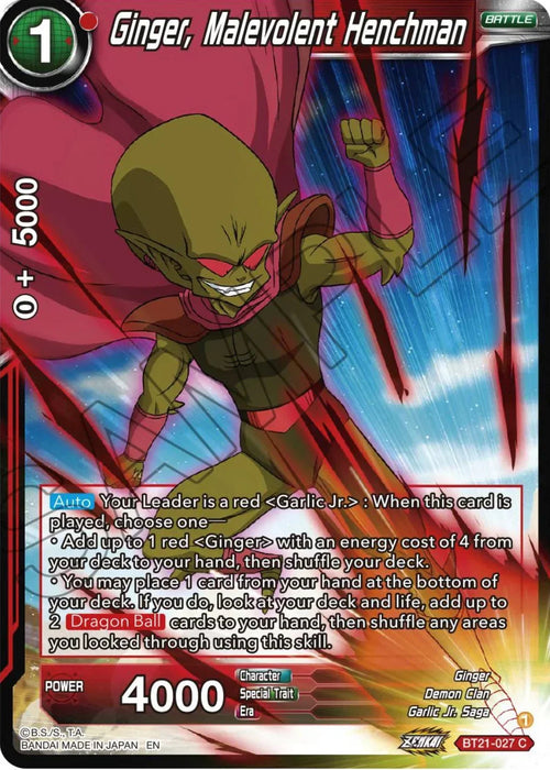 Ginger, Malevolent Henchman (BT21-027) [Wild Resurgence] - for just $0.10! 