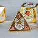 Wolves' Den Red, White, and Gold Metal Dice Set - Just $39.99! Shop now at Retro Gaming of Denver