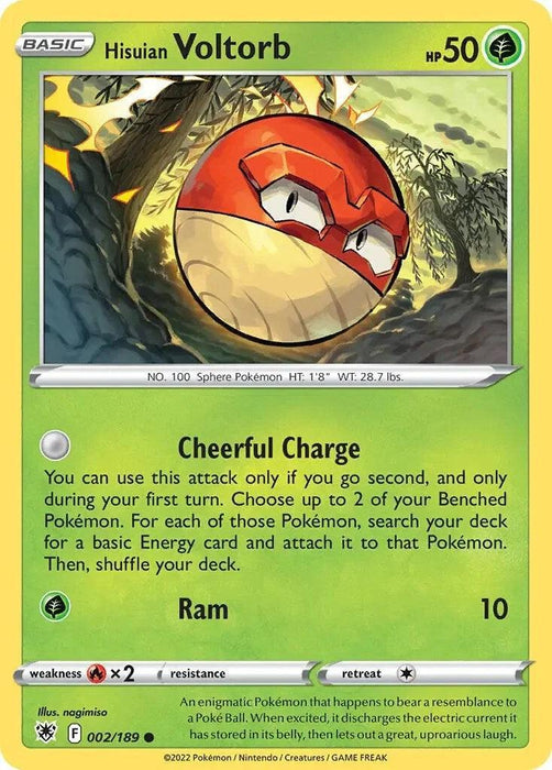 Hisuian Voltorb (002/189) (Theme Deck Exclusive) [Sword & Shield: Astral Radiance] - for just $0.15! 