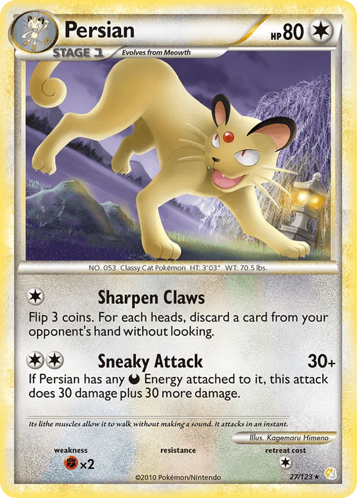 Persian (27/123) [HeartGold & SoulSilver: Base Set] - for just $1.10! 