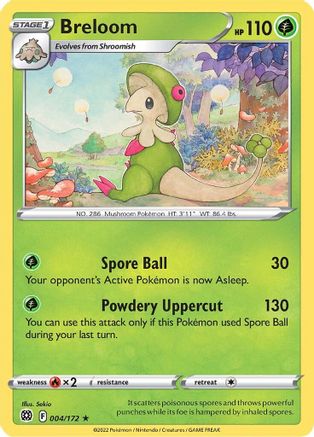 Breloom 004/172 - SWSH09 Brilliant Stars Reverse Holofoil - for just $0.10! 