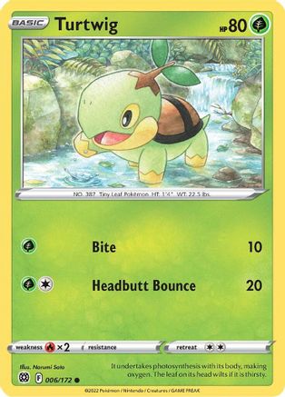 Turtwig 006/172 - SWSH09 Brilliant Stars Reverse Holofoil - for just $0.13! 