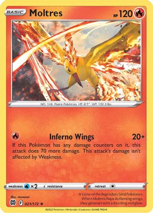 Moltres 021/172 - SWSH09 Brilliant Stars Holofoil - for just $0.18! 