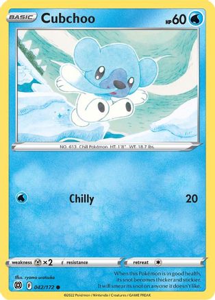 Cubchoo 042/172 - SWSH09 Brilliant Stars Reverse Holofoil - for just $0.05! 