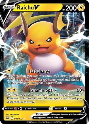 Raichu V 045/172 - SWSH09 Brilliant Stars Holofoil - for just $0.79! 