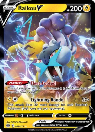 Raikou V 048/172 - SWSH09 Brilliant Stars Holofoil - for just $0.70! 