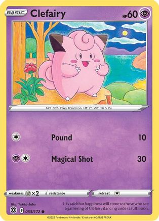 Clefairy 053/172 - SWSH09 Brilliant Stars Reverse Holofoil - for just $0.12! 