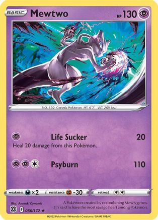 Mewtwo 056/172 - SWSH09 Brilliant Stars Reverse Holofoil - for just $0.30! 