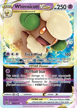 Whimsicott VSTAR 065/172 - SWSH09 Brilliant Stars Holofoil - for just $0.94! 