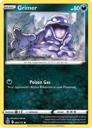 Grimer 084/172 - SWSH09 Brilliant Stars Reverse Holofoil - for just $0.05! 