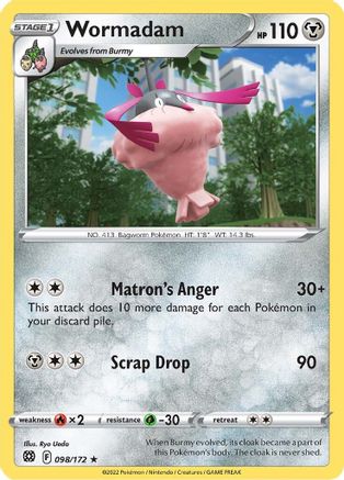Wormadam 098/172 - SWSH09 Brilliant Stars Reverse Holofoil - for just $0.10! 