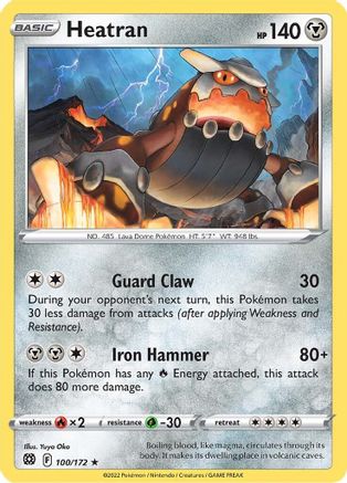 Heatran 100/172 - SWSH09 Brilliant Stars Reverse Holofoil - for just $0.13! 