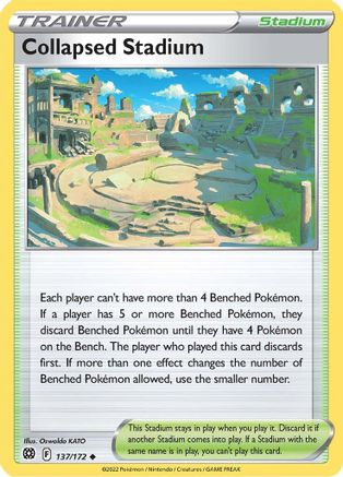 Collapsed Stadium 137/172 - SWSH09 Brilliant Stars Reverse Holofoil - for just $0.08! 