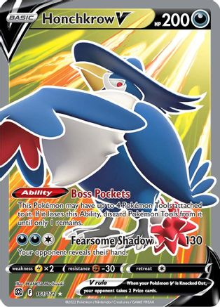 Honchkrow V (Full Art) 161/172 - SWSH09 Brilliant Stars Holofoil - for just $0.74! 