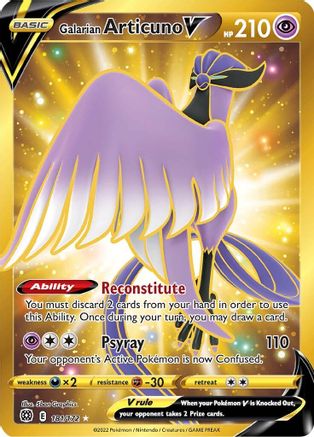 Galarian Articuno V (Secret) 181/172 - SWSH09 Brilliant Stars Holofoil - for just $6.55! 