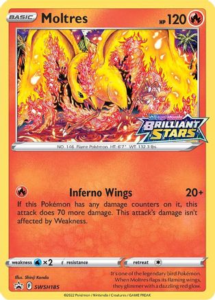 Moltres SWSH185/307 - SWSH Sword & Shield Promo Cards Holofoil - for just $1.50! 