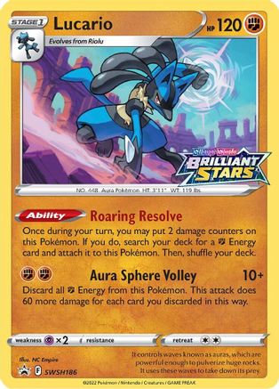 Lucario SWSH186/307 - SWSH Sword & Shield Promo Cards Holofoil - for just $1! 