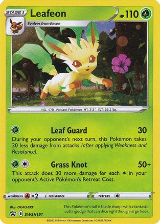 Leafeon SWSH191/307 - SWSH Sword & Shield Promo Cards Holofoil - for just $1.60! 