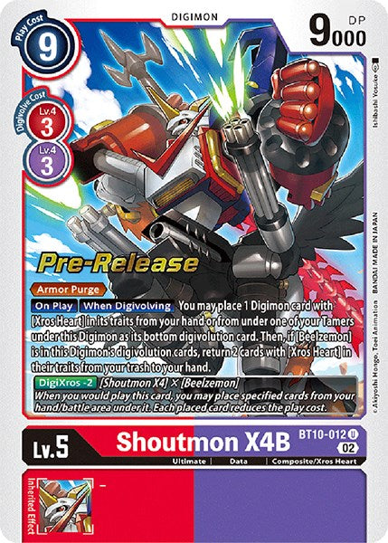 Shoutmon X4B [BT10-012] [Xros Encounter Pre-Release Cards] - Just $0.20! Shop now at Retro Gaming of Denver