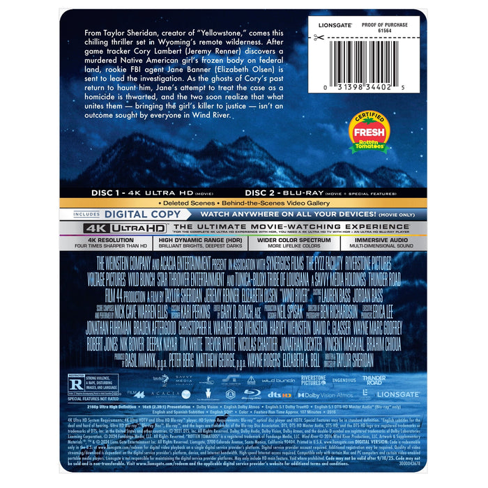 Wind River - Steelbook [4K UHD + Blu-ray + Digital Copy] - for just $46.99! 