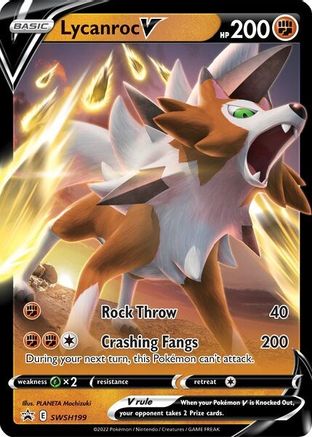 Lycanroc V SWSH199/307 - SWSH Sword & Shield Promo Cards Holofoil - for just $0.48! 