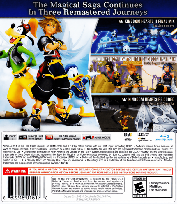 Kingdom Hearts HD 1.5 Remix – PlayStation 3 (PS3) - for just $8.99! 