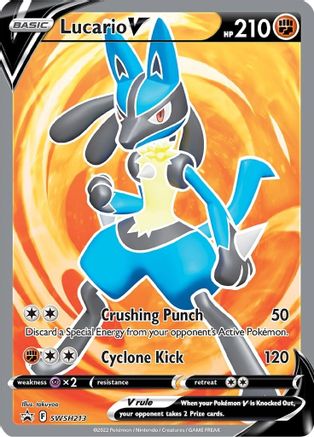Lucario V SWSH213/307 - SWSH Sword & Shield Promo Cards Holofoil - for just $0.92! 
