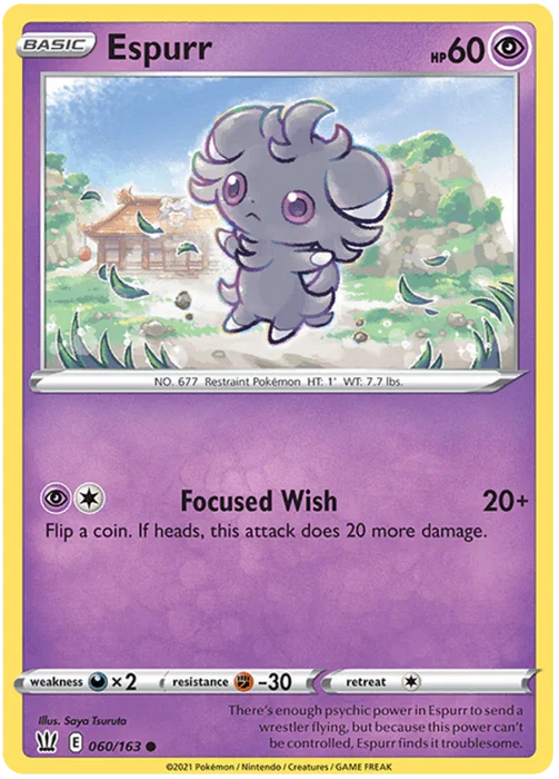 Espurr (060/163) [Sword & Shield: Battle Styles] - for just $0.10! 