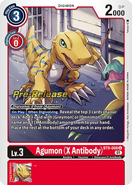 Agumon (X Antibody) [BT9-008] [X Record Pre-Release Promos] - Just $1.70! Shop now at Retro Gaming of Denver