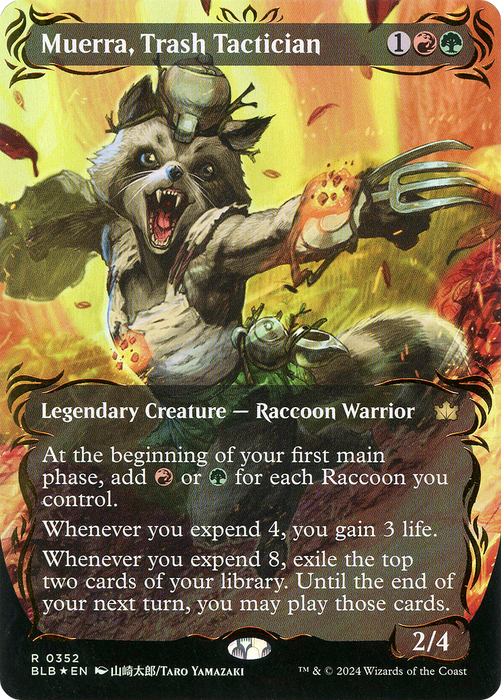 Muerra, Trash Tactician (BLB-352) - Bloomburrow: (Showcase) (Borderless) Foil - for just $34.69! 