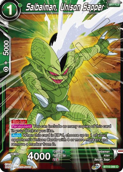Saibaiman, Unison Sapper (BT15-086) [Saiyan Showdown] - for just $0.10! 