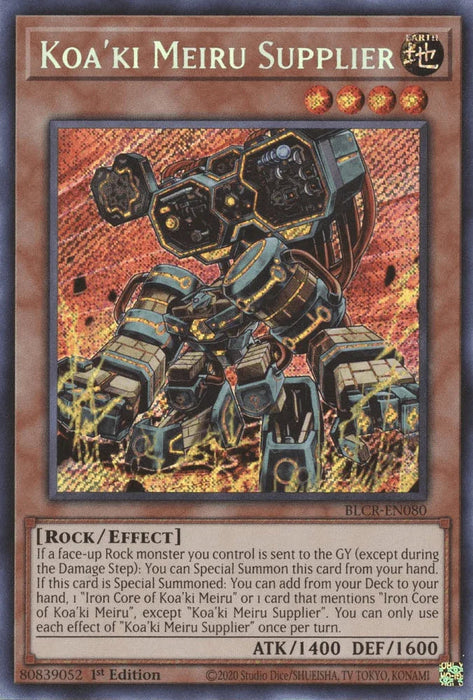 Koa'ki Meiru Supplier [BLCR-EN080] Secret Rare - for just $0.15! 