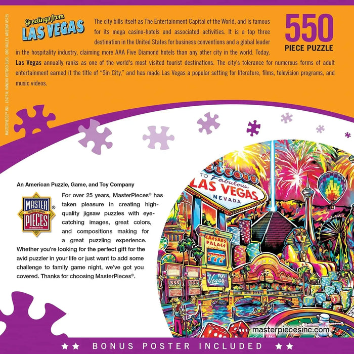 Greeting from Las Vegas 550 Piece Jigsaw Puzzle MasterPieces - for just $19.99! 