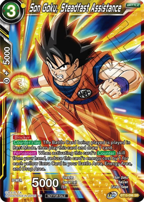 Son Goku, Steadfast Assistance (Zenkai Series Tournament Pack Vol.1) (BT15-096) [Tournament Promotion Cards] - for just $0.55! 