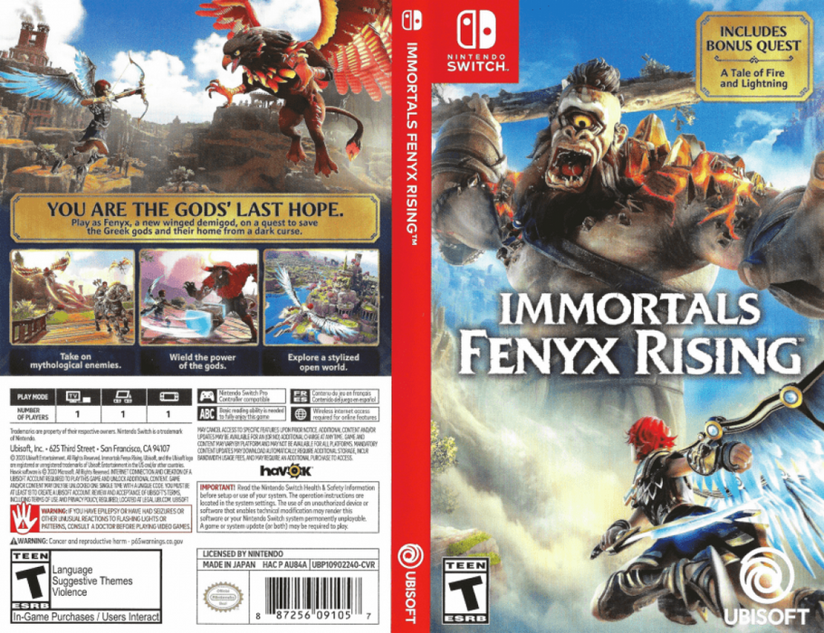 Immortals: Fenyx Rising – Nintendo Switch (NS) - for just $12.99! 