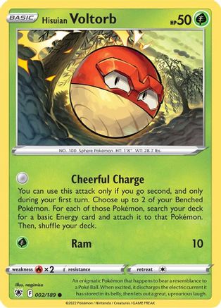 Hisuian Voltorb 002/189 - SWSH10 Astral Radiance Reverse Holofoil - for just $0.18! 