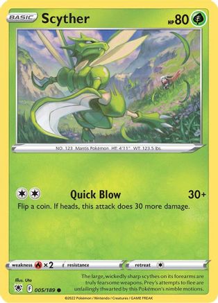 Scyther () 005/189 - SWSH10 Astral Radiance - for just $0.05! 