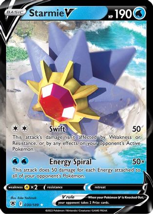 Starmie V 030/189 - SWSH10 Astral Radiance Holofoil - for just $0.48! 