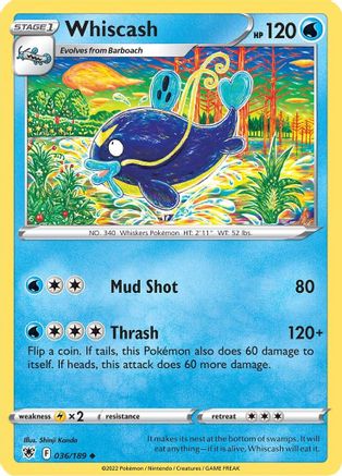 Whiscash 036/189 - SWSH10 Astral Radiance Reverse Holofoil - for just $0.09! 