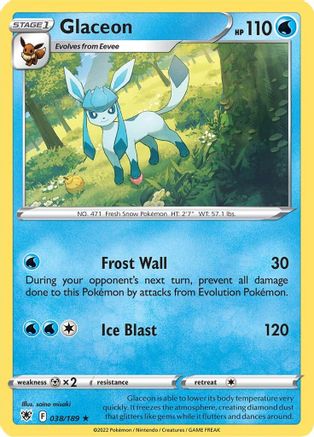 Glaceon 038/189 - SWSH10 Astral Radiance - for just $0.18! 
